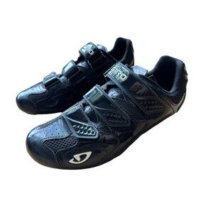 Giro Mens Treble II Road Bike Shoes Three Wide Straps Cycling Black‎ Size 8.75